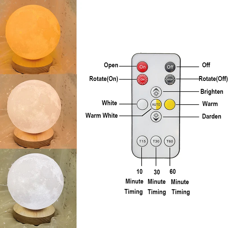 Moon Night Light 360 Rotation